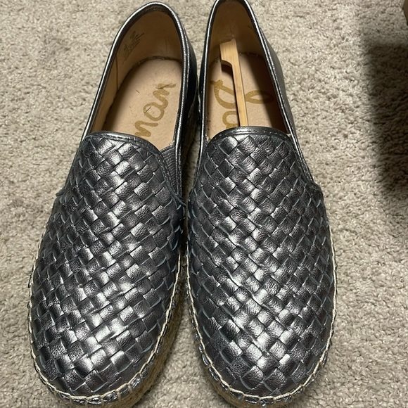 Sam Edelman Pewter Woven Espadrille Loafers. NEW NEVER WORN - Picture 1 of 4
